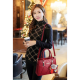 Women Fashion Large Korean Version Messenger Hand Bag-Red image