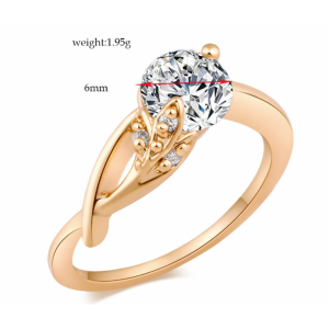White Crystal Women Fashion Gold Plated Ring