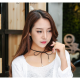 Lovely Tie Bow Women Fashion Pearl Wild Necklace-Black image