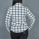 Women Fashion Lattice Simple Long-Sleeved Shirt