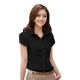 Women Fashion Short Sleeves Summer Cotton Shirt-Black image