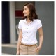 Women Fashion Short Sleeves Summer Cotton Shirt-White image