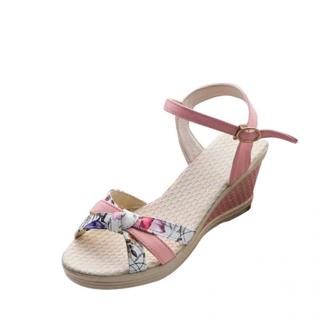 pink buckle sandals