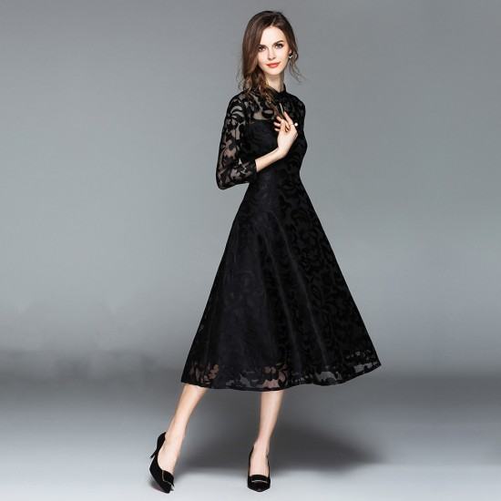 aline black maxi dress