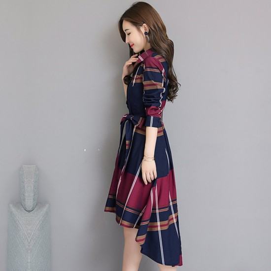 New Stylish Of Plaid Pattern High Waist Mini Dress