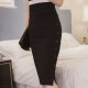 Professional Women's Split Fork Slim Side Buttons Skirt 