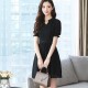New Arrived High Waist Chiffon Midi Dress-Black image