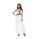 New European Elegant Style Deep V-Neck Long Maxi Dress-White image