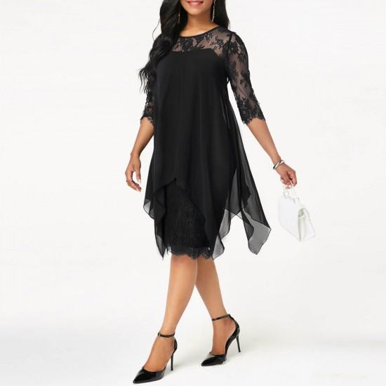 lace with chiffon dress