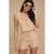 Casual Sleeveless Lace-up Short Jumpsuit-Brown