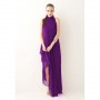 Bohemian Hanging Neck Sleeveless Cotton Long Dress-Purple
