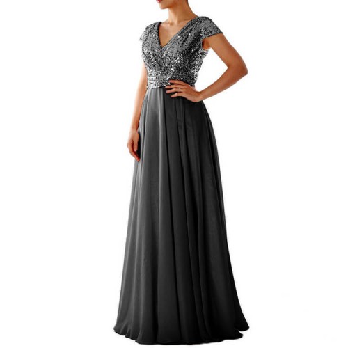 Glamorous V-Neck Sleeveless Long Prom Dress