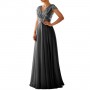 Glamorous V-Neck Sleeveless Long Prom Dress-Black