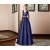 Burst Banquet Sleeveless Long Prom Dress-Blue