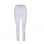 Women's Pocket Drawstring Tie Casual Pencil Elastic Pants-White