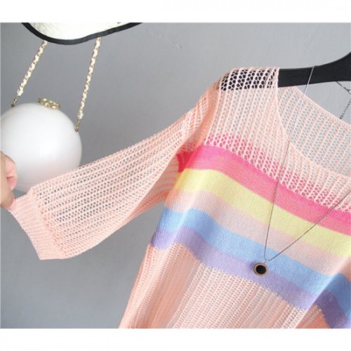 Round Neck Loose Waist Full Sleeves Stripped Printed Blouse