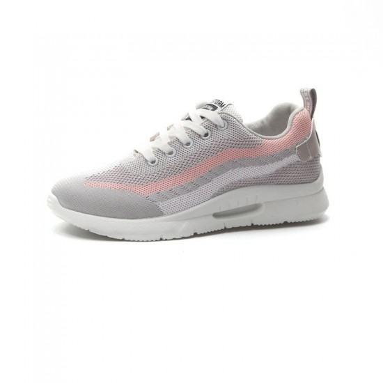 grey shoes with pink stripes