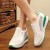Floral Embroidered Slop Bottom Women Sports Shoes-Green