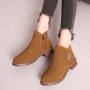 Women Chukka Style Leather Casual Boots-Brown