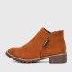 Women Chukka Style Leather Casual Boots-Brown image