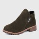 Women Chukka Style Leather Casual Boots-Green image