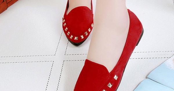cheap red flat shoes