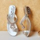 Elegant Fashion Flip Flop Diamond Slipper -Silver image