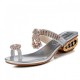 Elegant Fashion Flip Flop Diamond Slipper -Silver image