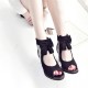 Waterproof Thick Platform With Bow Tide Sandals-Black image