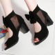 Waterproof Thick Platform With Bow Tide Sandals-Black image