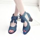 Waterproof Thick Platform With Bow Tide Sandals-Blue image