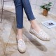 Flat Platform Breathable Lace Sneaker Shoes-White image