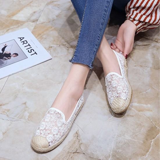 Flat Platform Breathable Lace Sneaker Shoes-White image