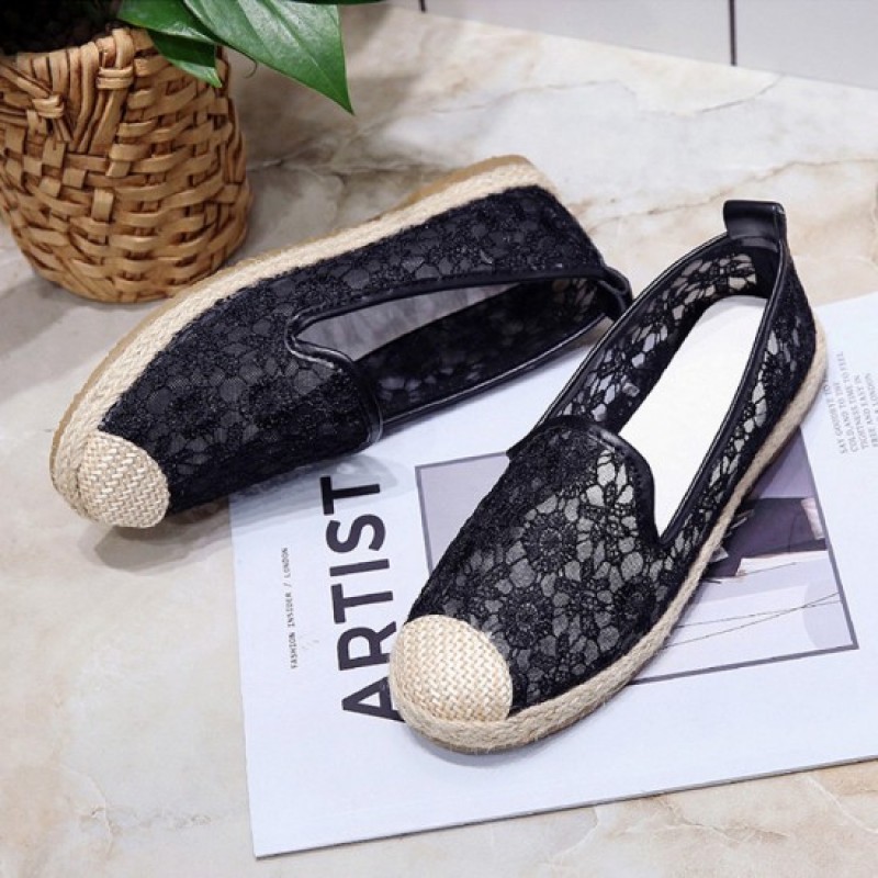Flat Platform Breathable Lace Sneaker Shoes-Black image
