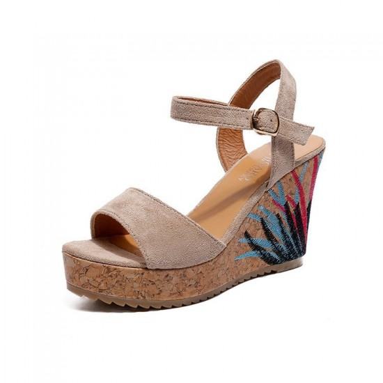 Buy Flower Decorated Wedge Sandals For 
