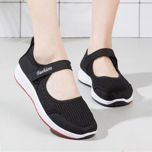 Non Slip Breathable Walking Sports Shoes-Black image