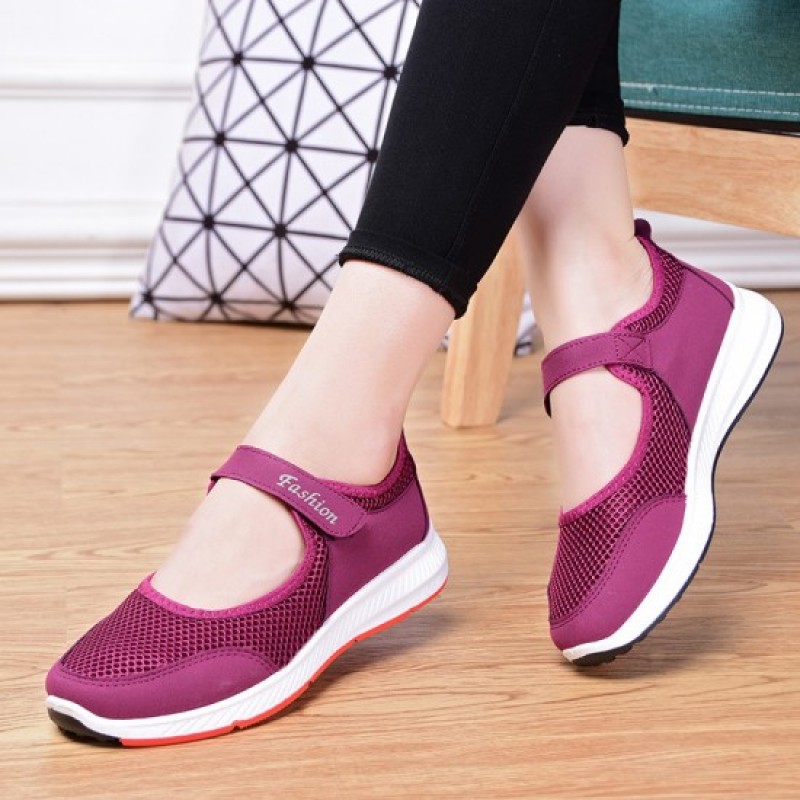 Non Slip Breathable Walking Sports Shoes-Pink image
