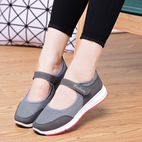 Non Slip Breathable Walking Sports Shoes-Grey image
