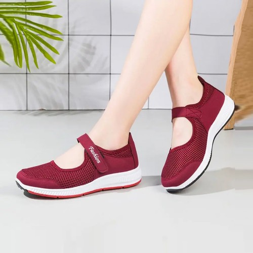 Non Slip Breathable Walking Sports Shoes-Red image