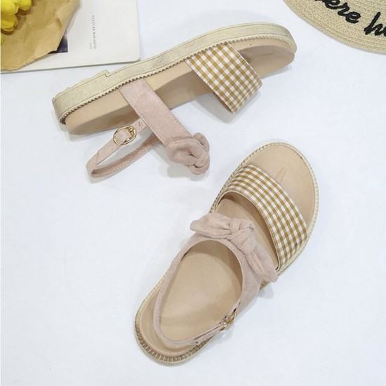 cream sandals low heel