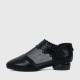 Hollow Bottom Lace with Net Breathable Flat Shoes-Black image