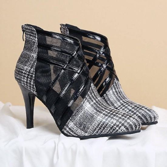 checkered high heels