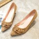 Rhinestone Designed Sweet Shallow Mouth 3cm Low Heel Shoes-Brown image