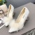 Shallow Mouth New Fluffy Plush Wild Hair Heel Shoes-White