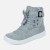 Flat Bottom Canvas Breathable Casual Sneaker Boots-Grey