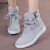 Flat Bottom Canvas Breathable Casual Sneaker Boots-Grey