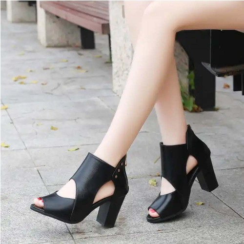2023 Spring and Summer New Style Park Caiying's Metal High Heels Women's  Evening Breeze Gentle and Sexy Thin Heel Back Hollow Single Shoes