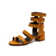 Roman Fashion Thick Bottom Retro Leather Shoes-Brown image
