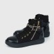 Canvas Fashion Casual Zipper Women Sneaker - Black image