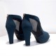 High Heeled Fish Mouth Mesh Women Sandal Shoes - Blue image